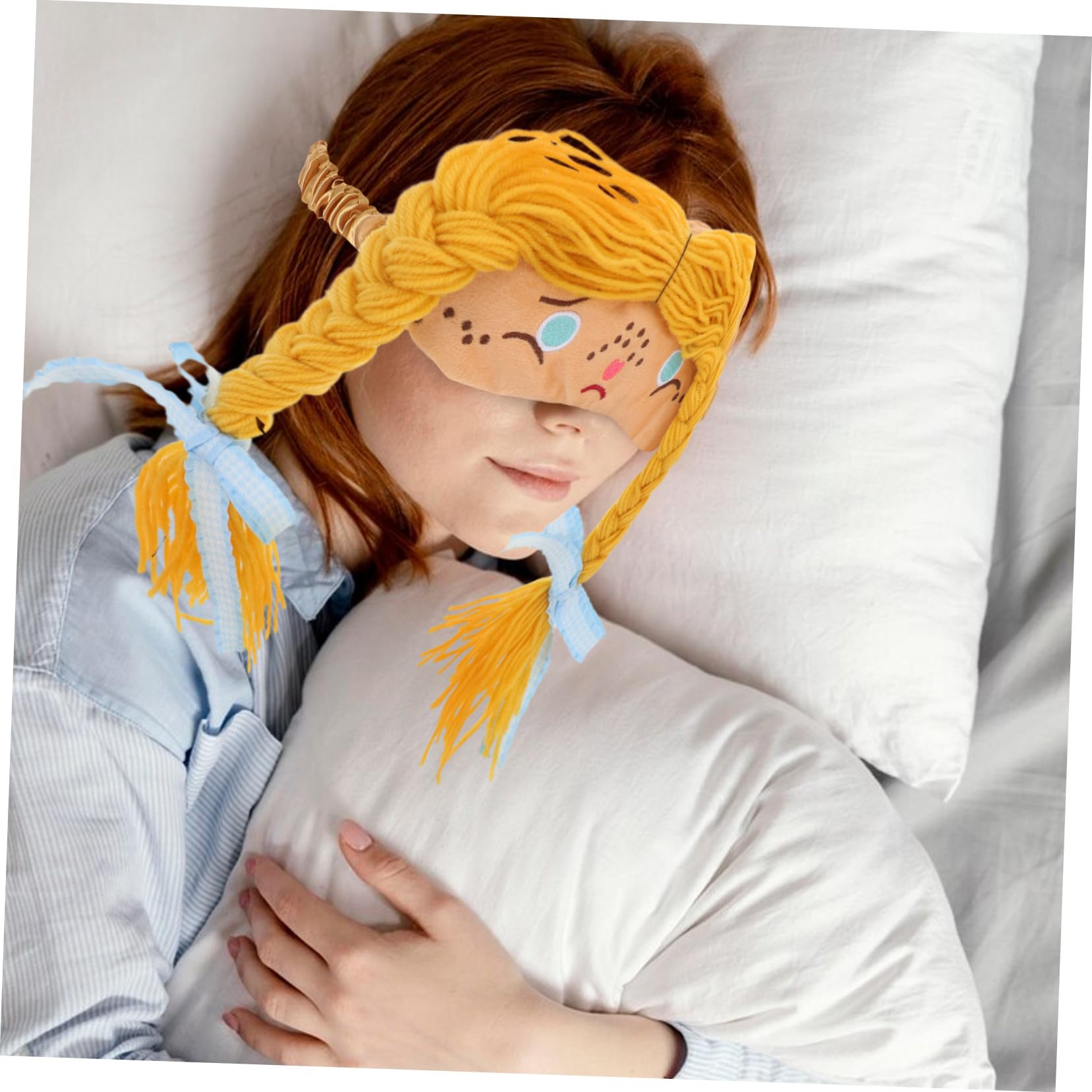 Masque de Sommeil Cartoon Mignon pour Filles Masque Occultant Doux et Léger avec Bande Élastique Cache-yeux pour Voyage Avion et Sieste