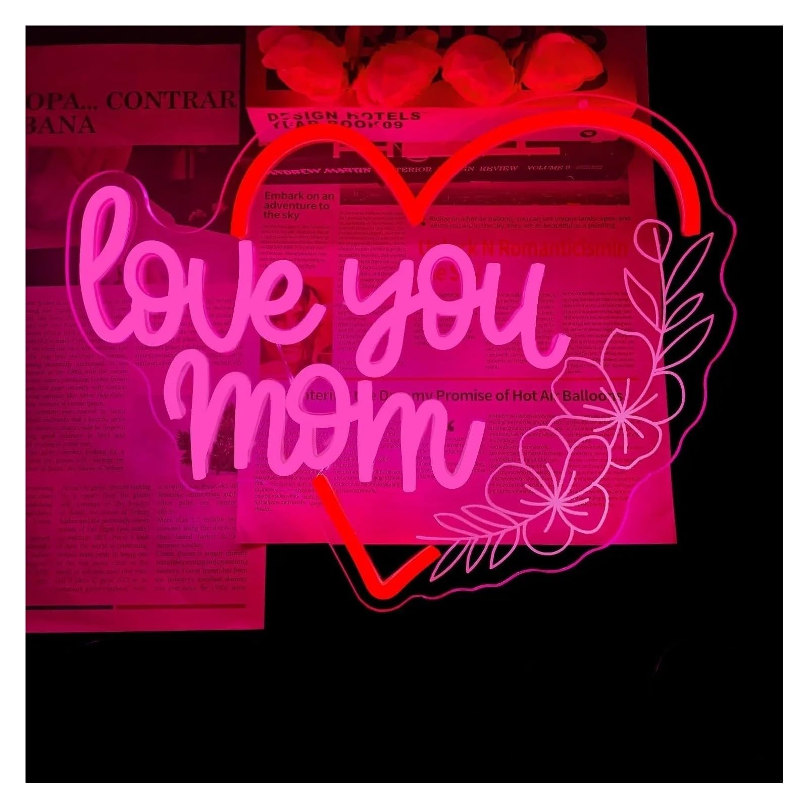 Decoración Lámparas Letrero De Neón Love You Mom