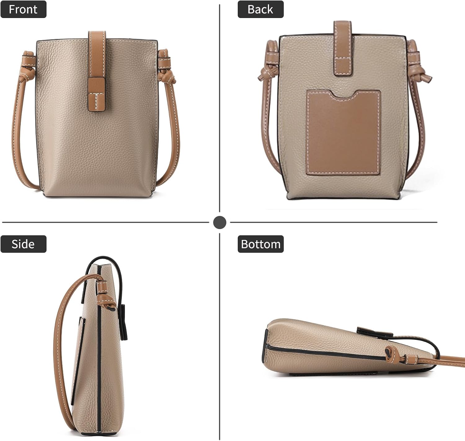 SENDEFN Leather Small Crossbody Bags for Women Phone Purse Minimalism Cell Phone Bag with Card Slot - Image 6