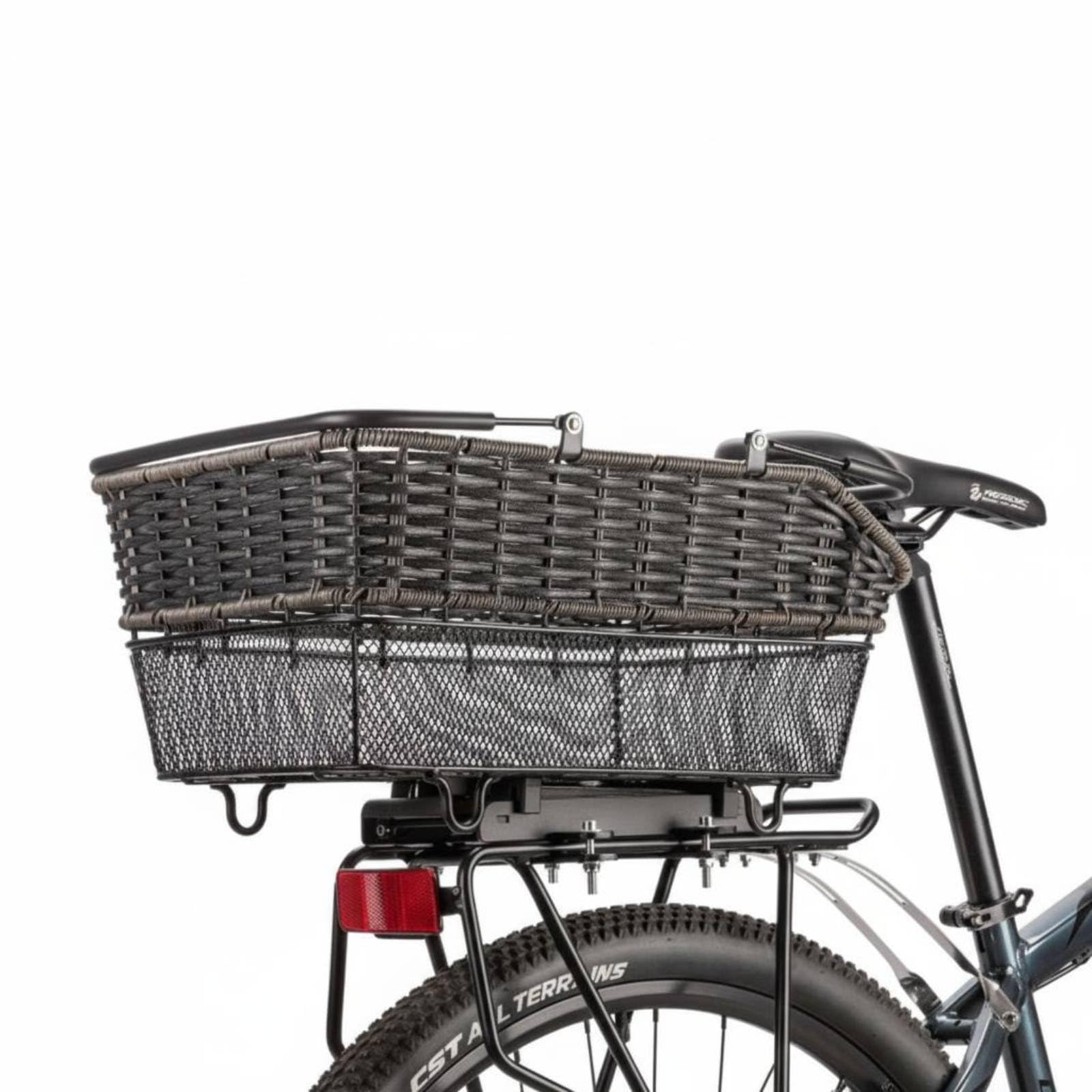 Cestino Bici Cestino Portapacchi Posteriore Bicicletta Cesta Portabagagli Copertura Impermeabile Protezione da Polvere Ferro Antiruggine Installazione