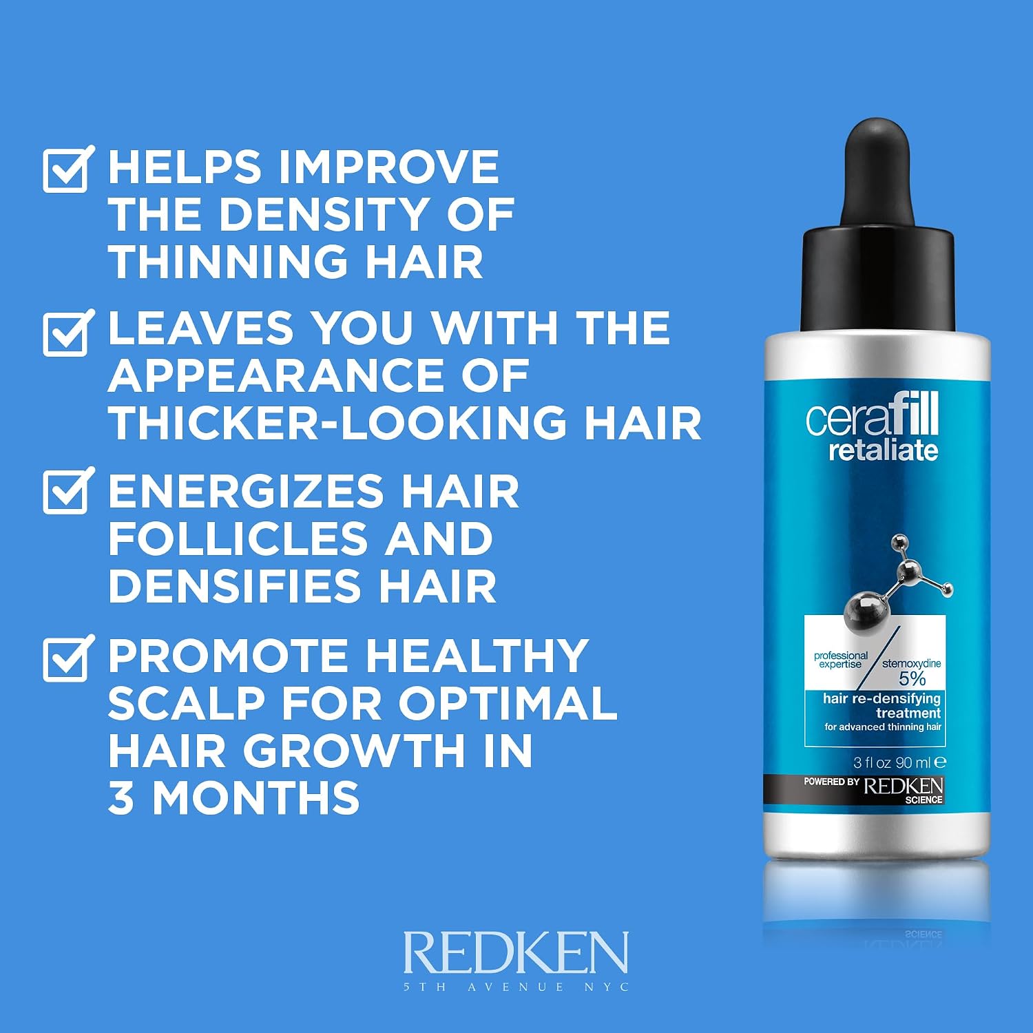 Redken Cerafill Retaliate Hair Re-densifying Treatment By Redken for Men - 3 Fl Oz image 3