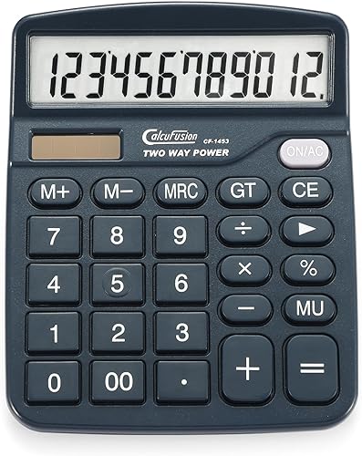 Calculadora, Calculadoras de escritorio de 12 dígitos con pantalla grande LCD y botones grandes sensibles Dual Power Solar con batería Funciones