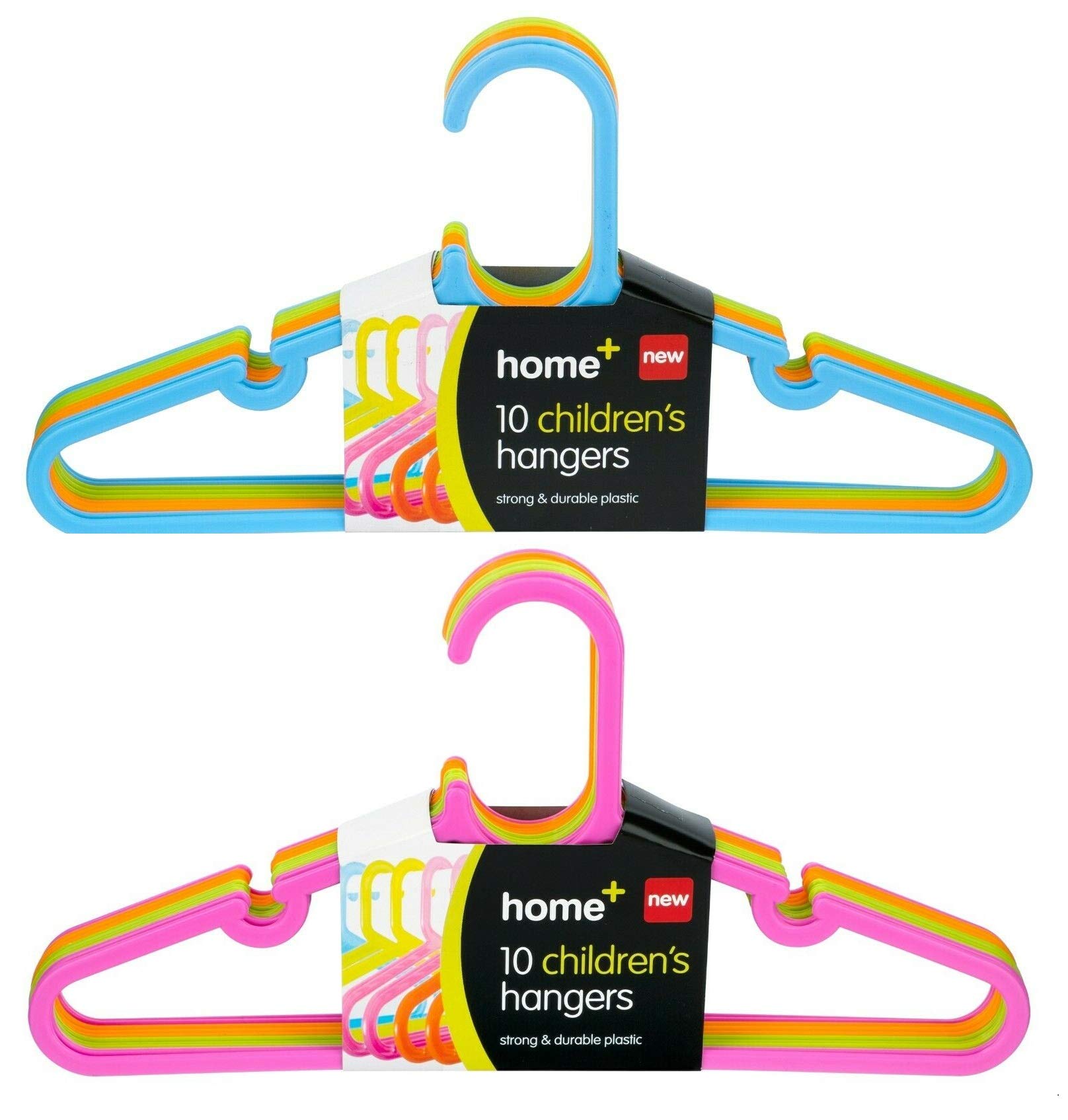 40 Pack x Children Coat Hangers for Clothes Kids Child Baby Multi Coloured Non-Slip Bulk Strong Plastic Hangers 29cm x 15cm