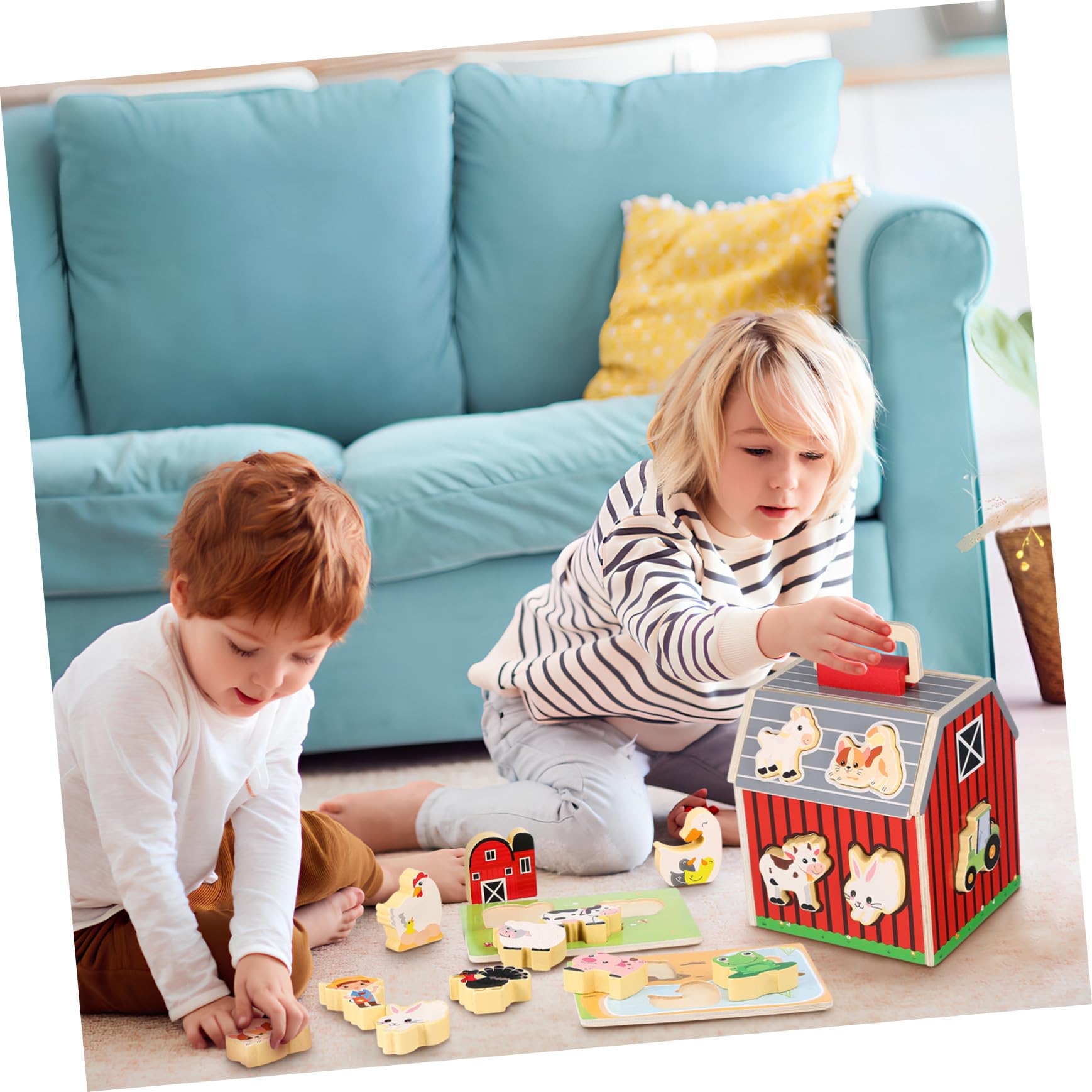 VANZACK Giocattolo Animali da Fattoria in Legno per Bambini | Bimbi 2-5 Anni, Attività Montessori Stem, Uso Versatile in Casa E'aperto