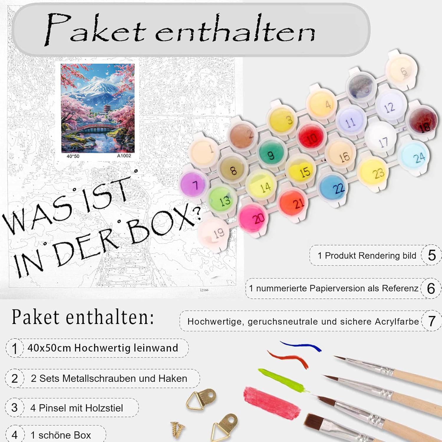 Gutluz Malowanie według liczb, krajobraz dla dorosłych – paint by numbers adult flower – cheerful painting kits kit morze – malowanie według liczb, pędzel do płótna dla dorosłych – (CD155)