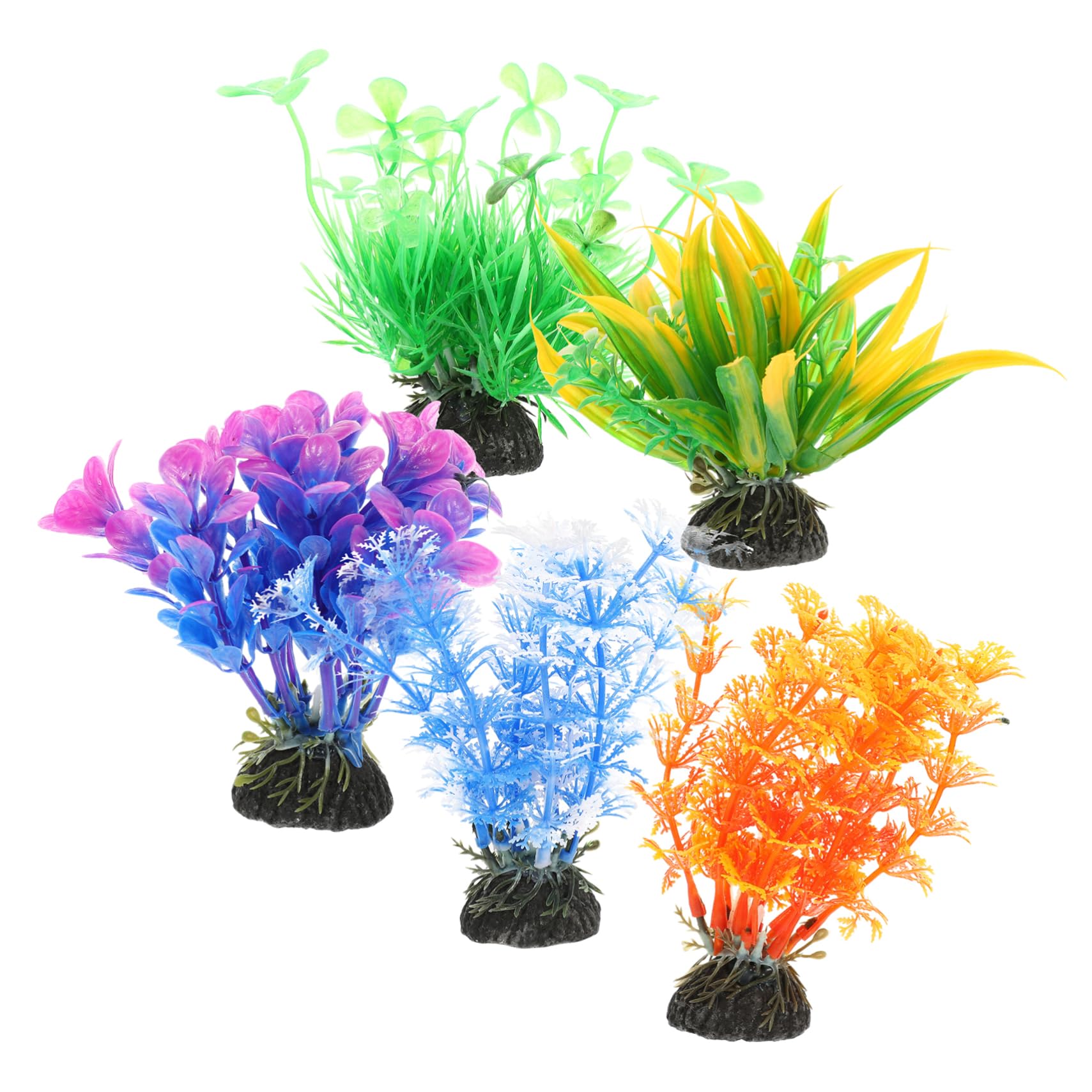 Alipis 5 Set Piante Paesaggistiche per Acquari UV Potere Impianti Piante Acquatiche Pianta Decorazioni per Acquari da Acquario Decorazioni per D'acquario Plastica 5 Pezzi*5