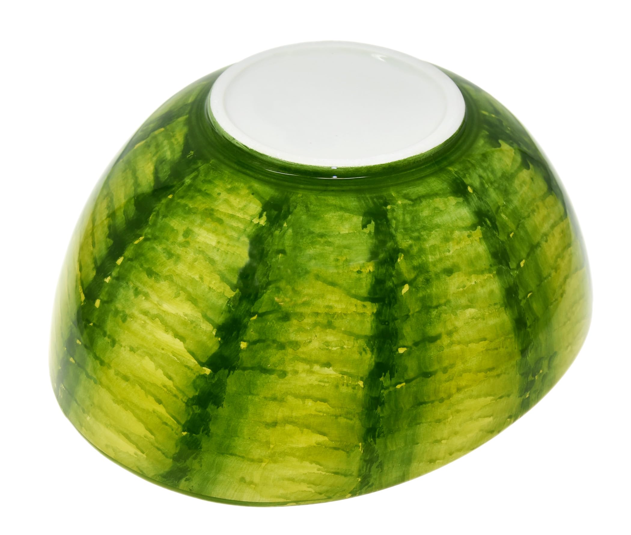 Lashuma Handgemachte Obstschale Melone, Servierschale aus Italienischer Keramik in Melonenoptik, Runde Salatschüssel 24 cm