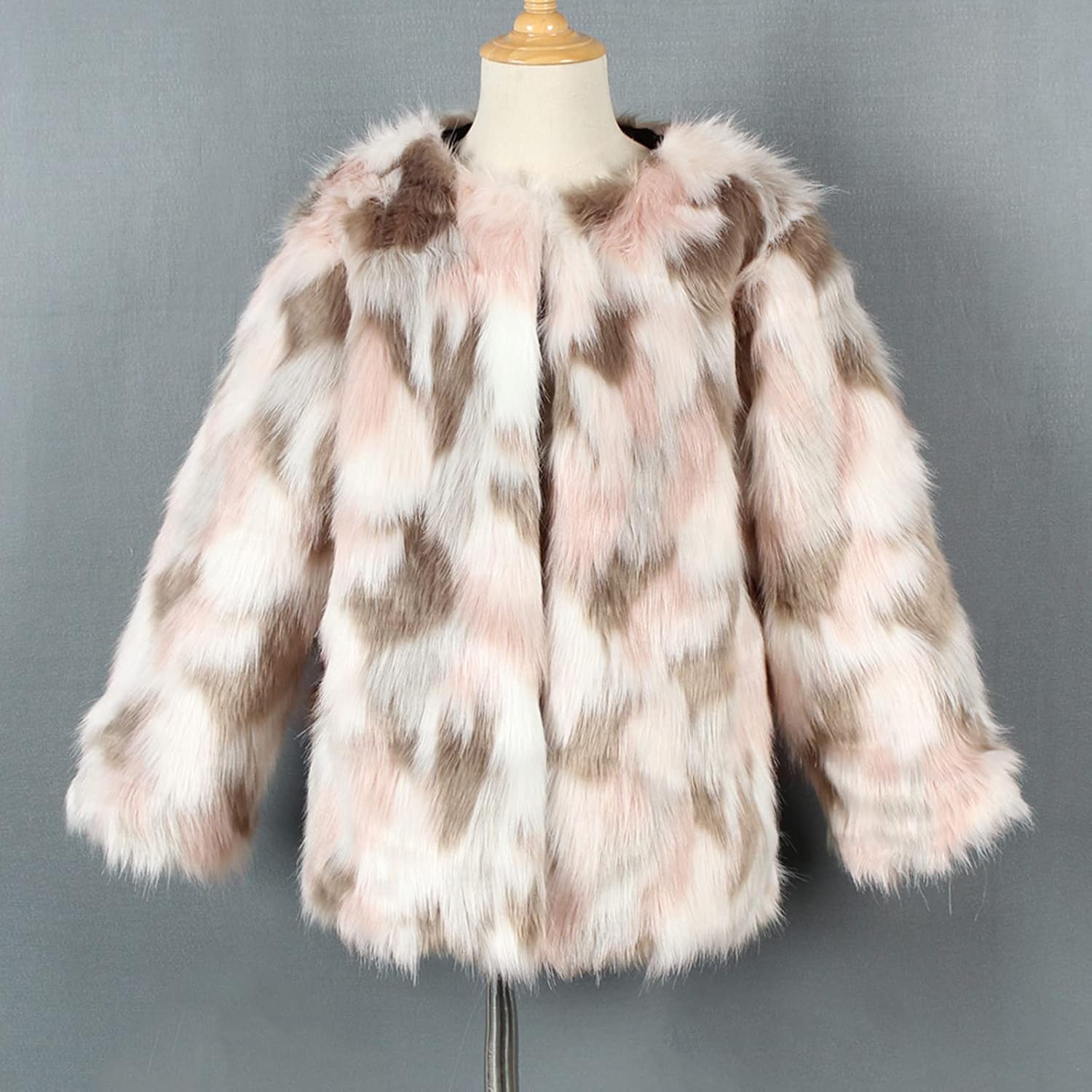 Toddler Girls Faux Fur Coat Open Front Cardigan Warm Fuzzy Trendy Winter Shaggy Party Outerwear Jackets Outwear