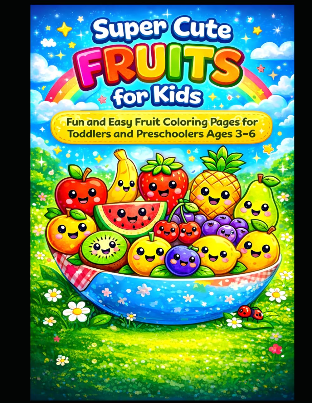Super Cute FRUITS for Kids: Fun and Easy Fruit Coloring Pages for Toddlers and Preschoolers Ages 3-6