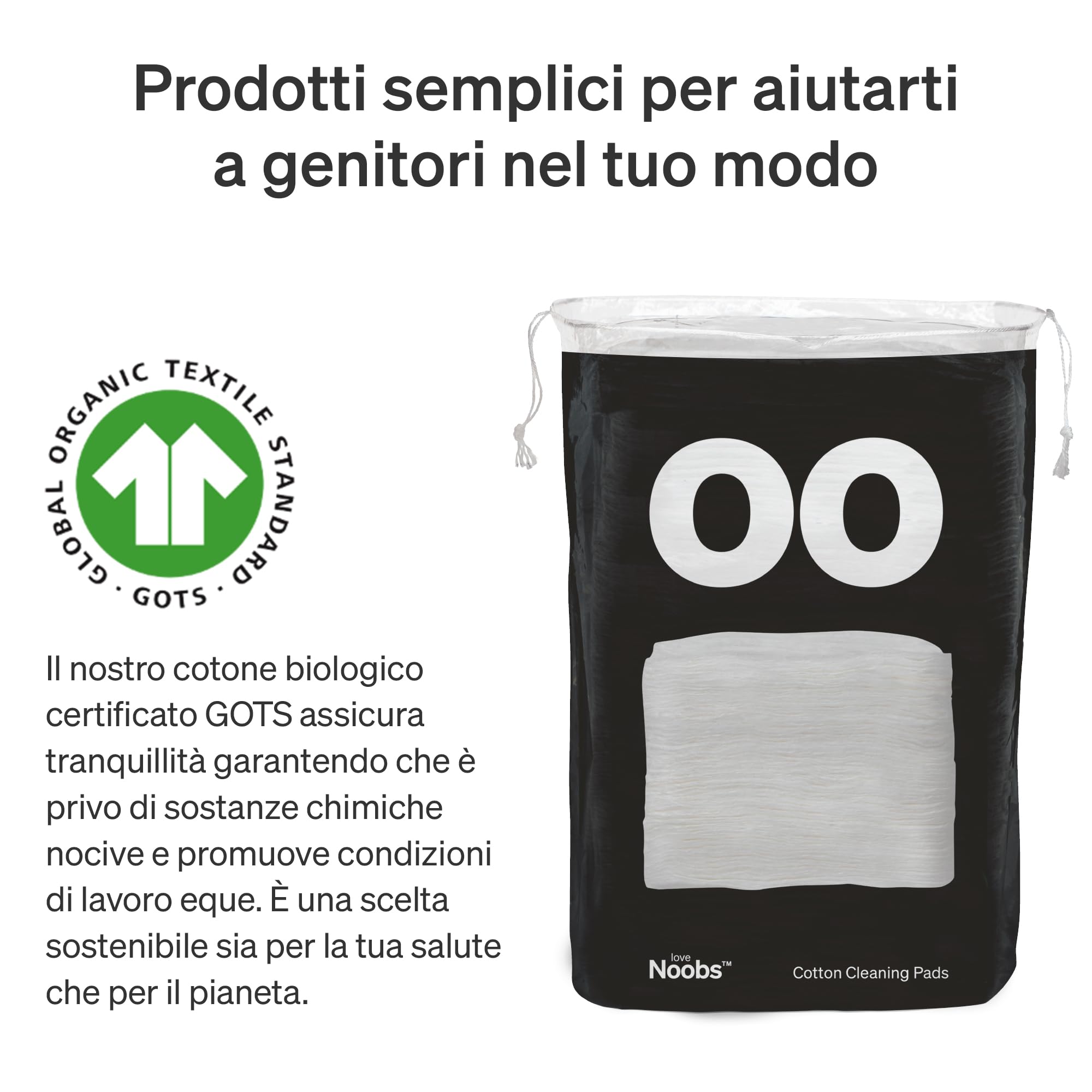 Quadrotti Cotone Neonato da Love Noobs, 360 Pezzi, Quadrotti Puro Cotone 100% Biologico Extra Morbido, XL (3.6 x 4.3 Pollici), Baby Skin