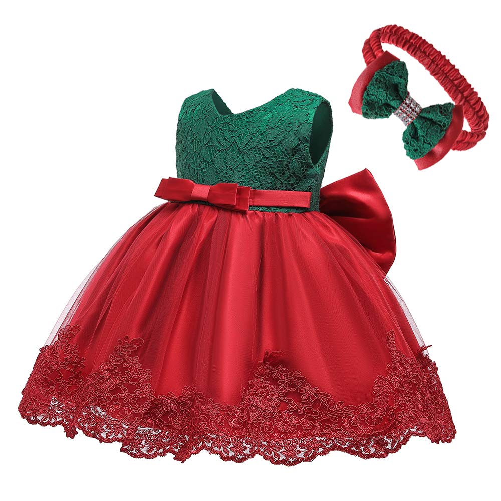 Vestido formal para niña con encaje bordado, con gorra, 0-24 m - - 0-3 meses