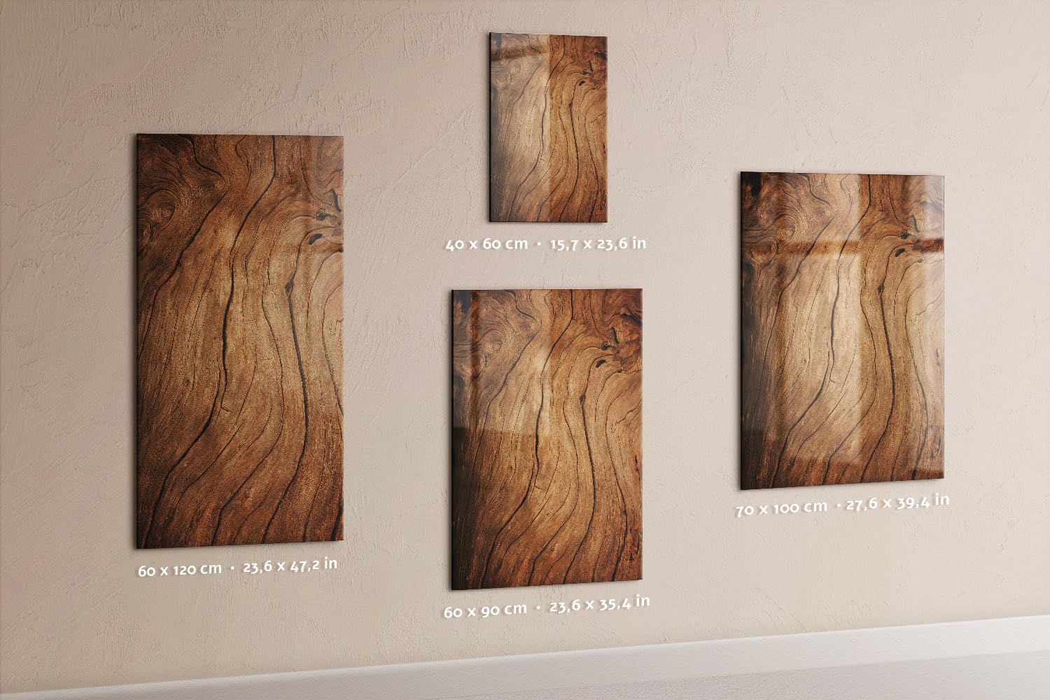 Glas-Magnettafel modern mit Zubehör | Neodym-Magnete, Marker, Schwamm | Perfekt für Planung, Präsentationen & Zuhause | Kratzfeste Qualität - 40x60 - Altes Holz