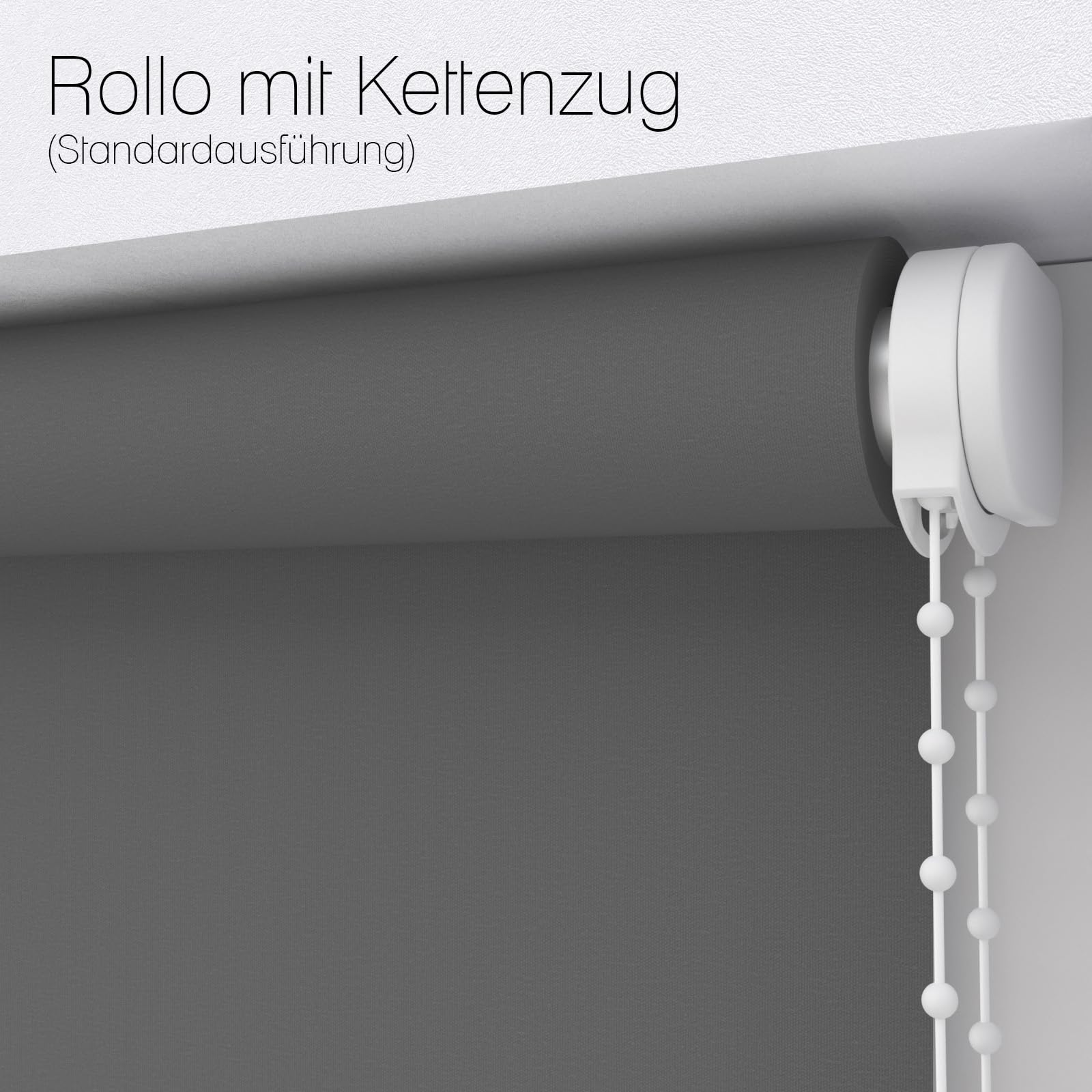 Sonnenschutz Rollo, transparent, Breiten: 40-240, Höhe bis 275 cm, Hier 80 x 190 cm (BxH), anthrazit, Blendschutz, Kettenzug, Springrollo, Motor