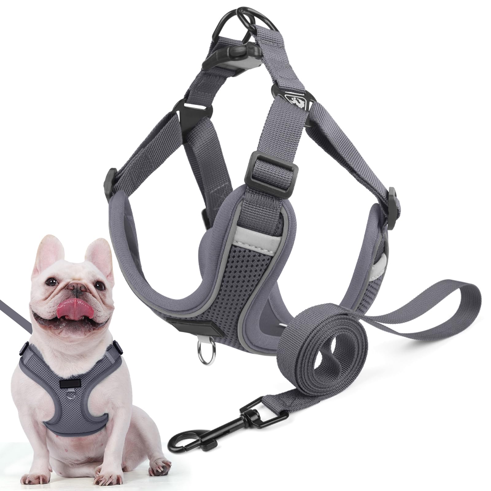 Dog Harness and Lead Set for Small and Medium Dogs Reflective No Pull Dog Harness with Comfort Padding