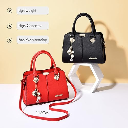 Miniatura 3 de FANDARE Elegante bolso de mujer Bolsos de hombro Mochilas Bolsa de viaje Bolso de mensajero Bolso de mensajero Bolsa impermeable de cuero PU, Vino
