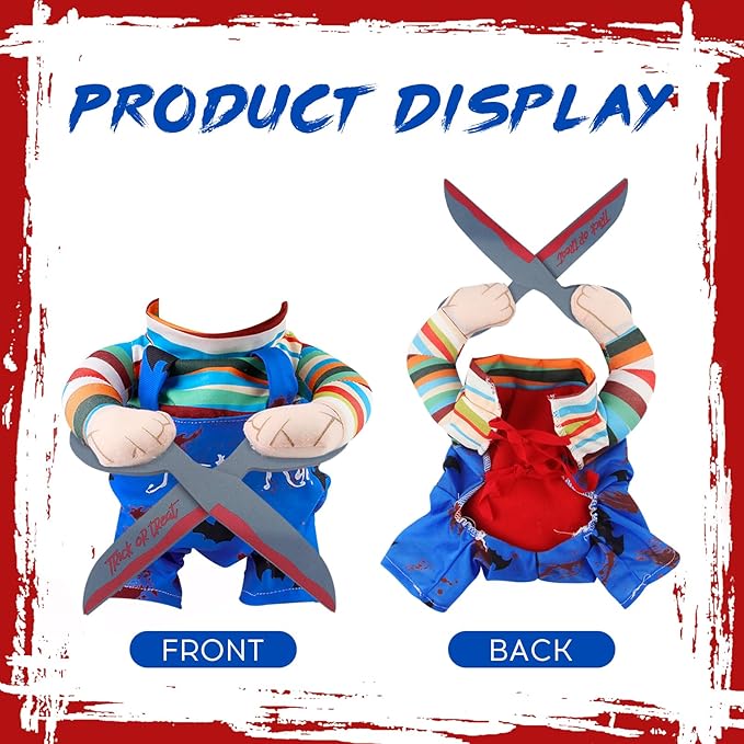 Disfraz de Muñeca Tijera Halloween para Perro, Talla M, Rojo miniatura 2