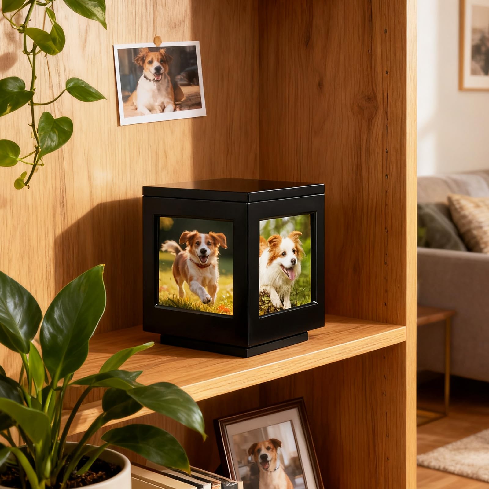 Urne Funéraire pour Chien, Urne Funéraire en Bois avec Cadre Photo Urne pour Animaux de Compagnie urns Doggy Memorial Urne pour Chat Personnalisée Commémoratifs et Funéraires pour Chiens