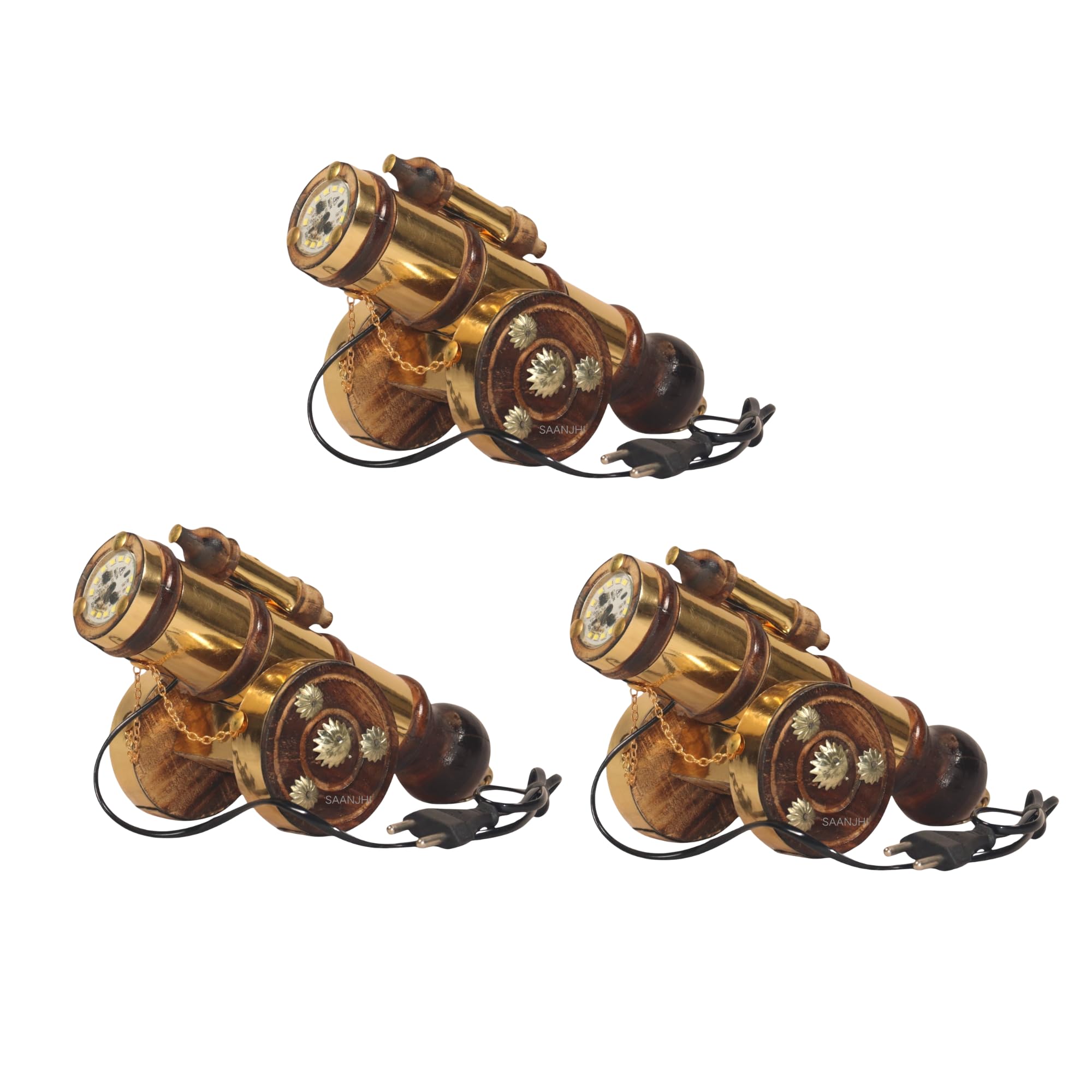Handcrafted Wooden Caanon Led | Home Décor & Utility | Set of 3 | Durable Decorative Accessory-image-29