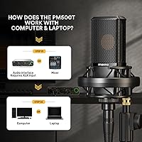 Vista 6 de Micrófono XLR de condensador Maono con diafragma grande de 34mm, micrófono de estudio cardioide profesional para podcasting, grabación, streaming