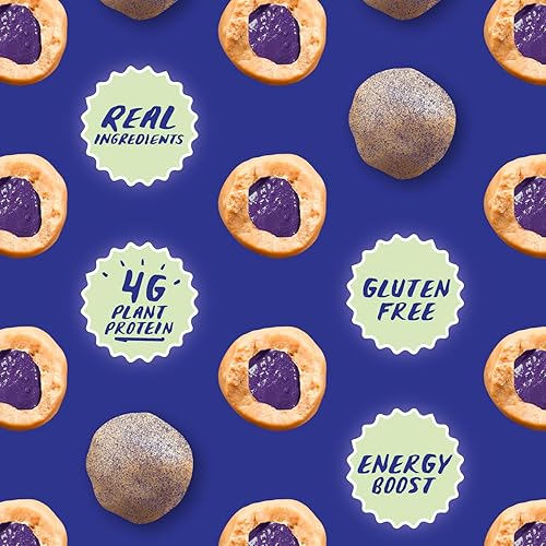 Miniatura 4 de Bocaditos de mantequilla de anacardo y mermelada de arándanos  Bocaditos de anacardo y arándanos para aperitivos, cáscara de mantequilla de nuez