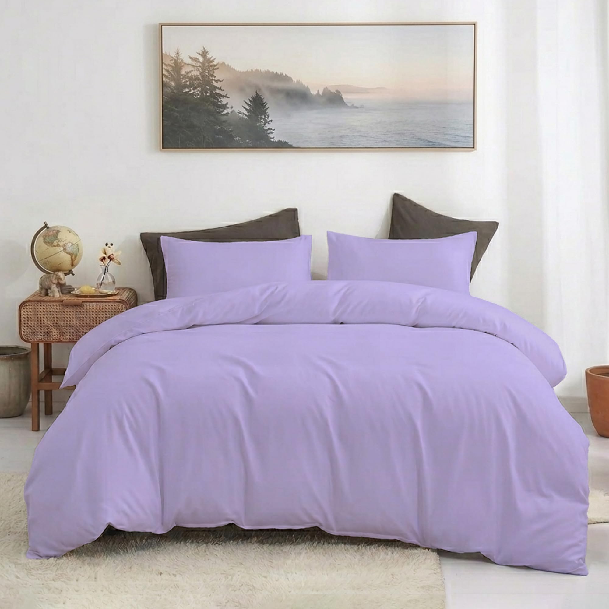 BloomBedding 2 Piece Single Duvet Set 100% Cotton Duvet Cover Single Super Soft And Cozy Duvet Single Cover Set Luxury Bedding Sets With Button Closure
