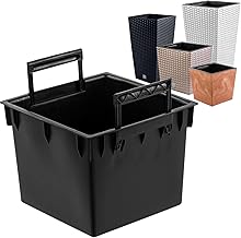 Austauschbarer quadratischer Plantztopf-Einsatz mit Griffen 24x24 cm schwarz 11 L für Prosperplast H 44,9 cm Töpfe -erleichtert die Kontrolle des Wassergeha