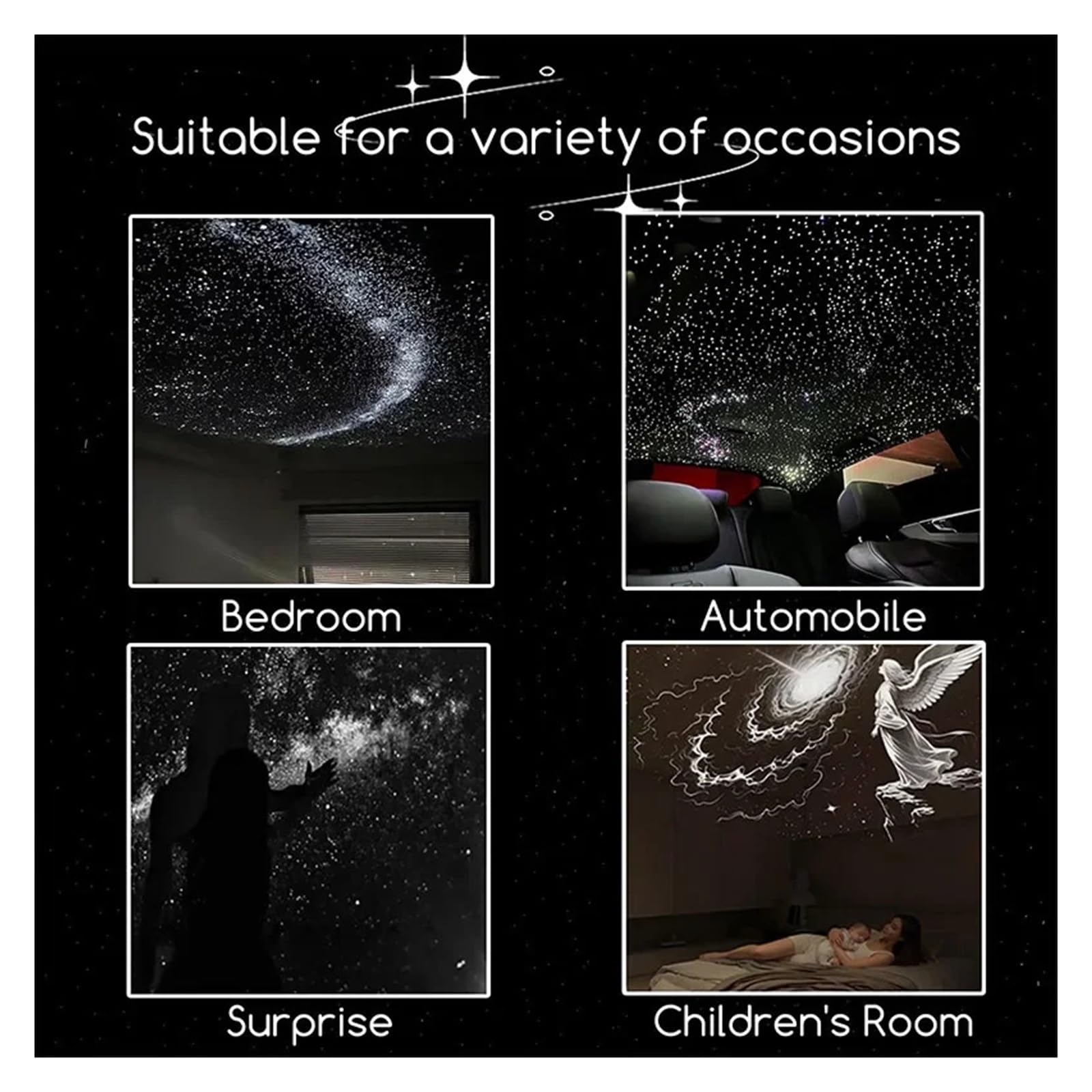 Proiettore Galaxy Dimmerabile 2 In 1, Compatibile Con Universal, Home | Mini luce notturna a LED dimmerabile con cielo stellato con controllo touch(With 5Pcs B Set)