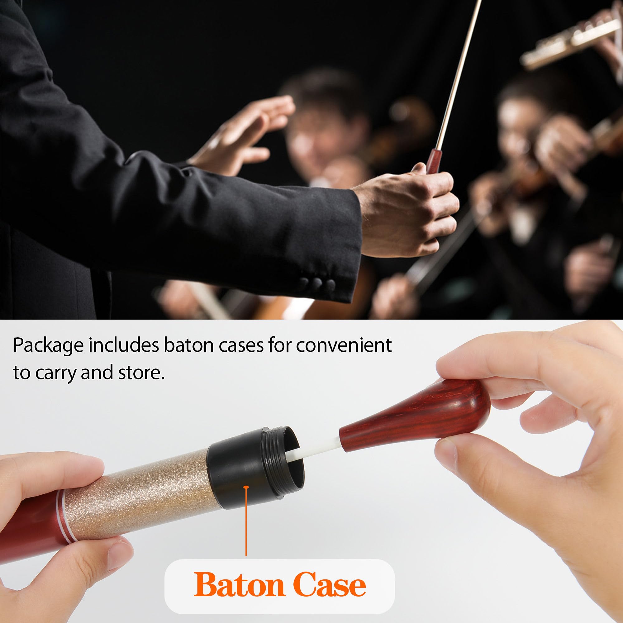 Baguette De Chef D'orchestre En Métal - Longueur 38,5 Cm - Finition Or Ou Argent - Pour Concerts, Répétitions