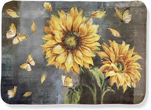 Miniatura 5 de RSBUD Alfombra de área alfombra antideslizante con diseño de girasol alfombra de área para cocina dormitorio sala de estar habitación de los niños