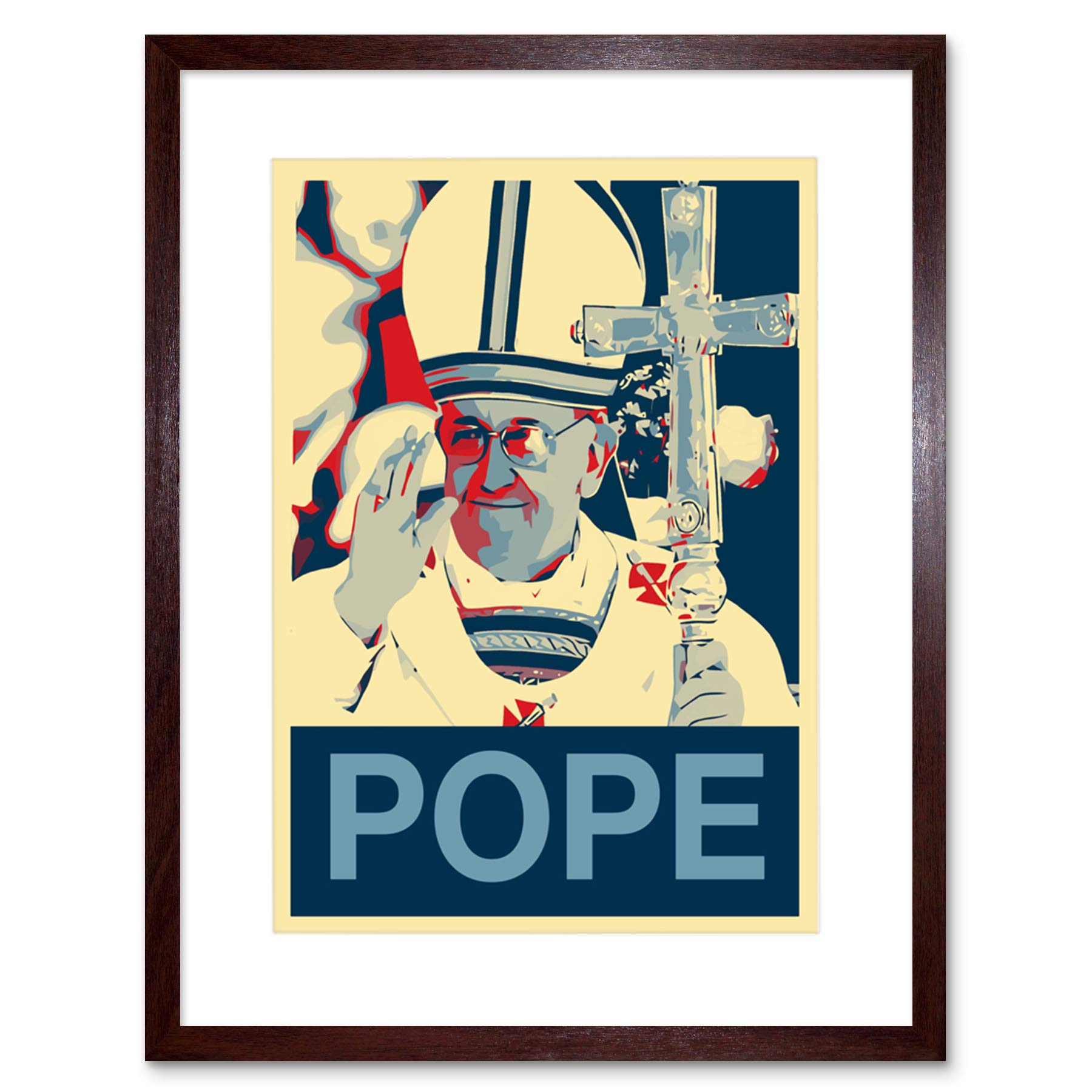Wee Blue Coo Painting Vatican City Star Pope Francis Jorge Bergoglio Framed Wall Art Print