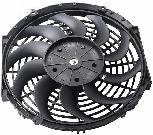 Miniatura 5 de suntonmoto Paquete de 2 radiadores eléctricos universales negros delgados para ventilador de empujetracción de 12 V + kit de montaje (7 pulgadas, 2