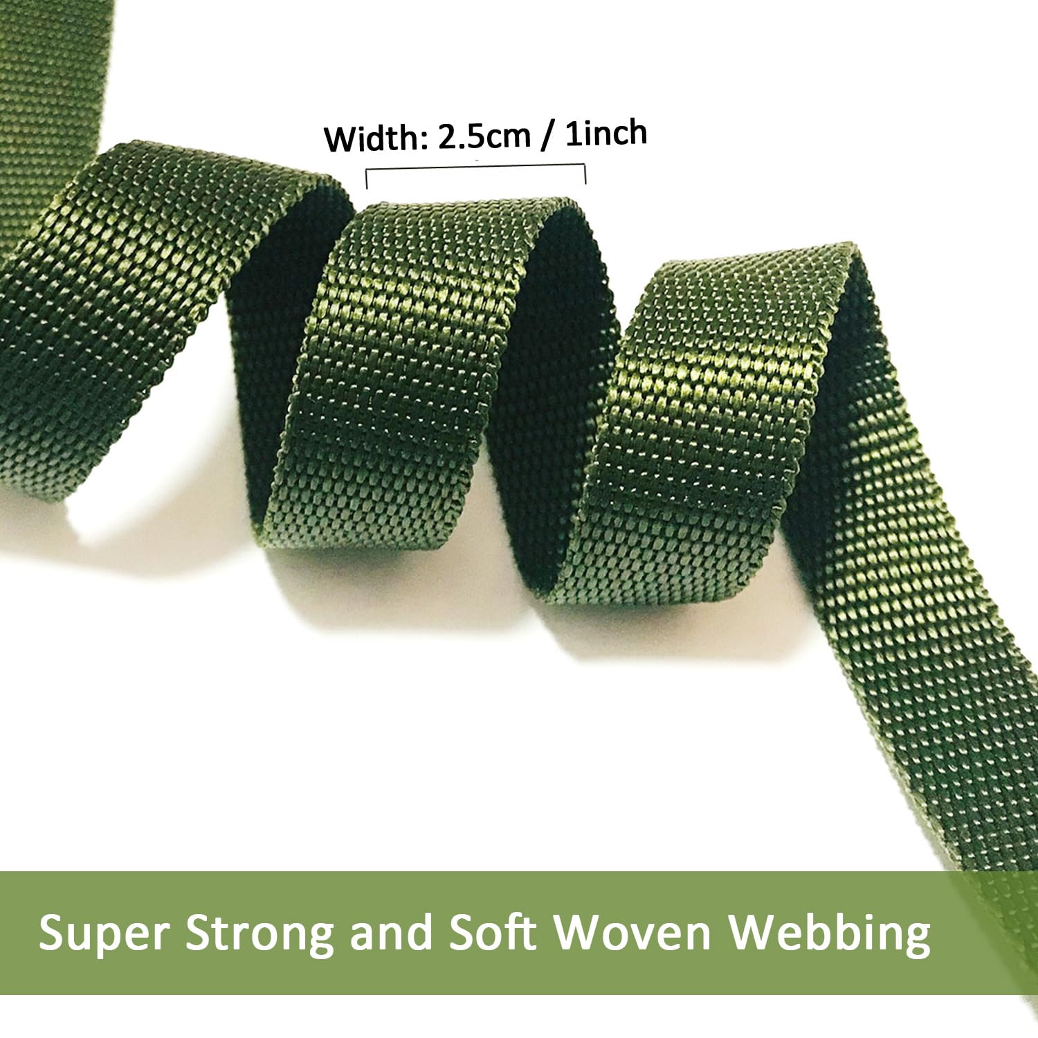 Correa de sujeción para árbol de 150 pies, 2,5 cm, material verde para estacar y tensar, corbata de jardín, cuerda verde para uso en exteriores, suministros de enderezamiento