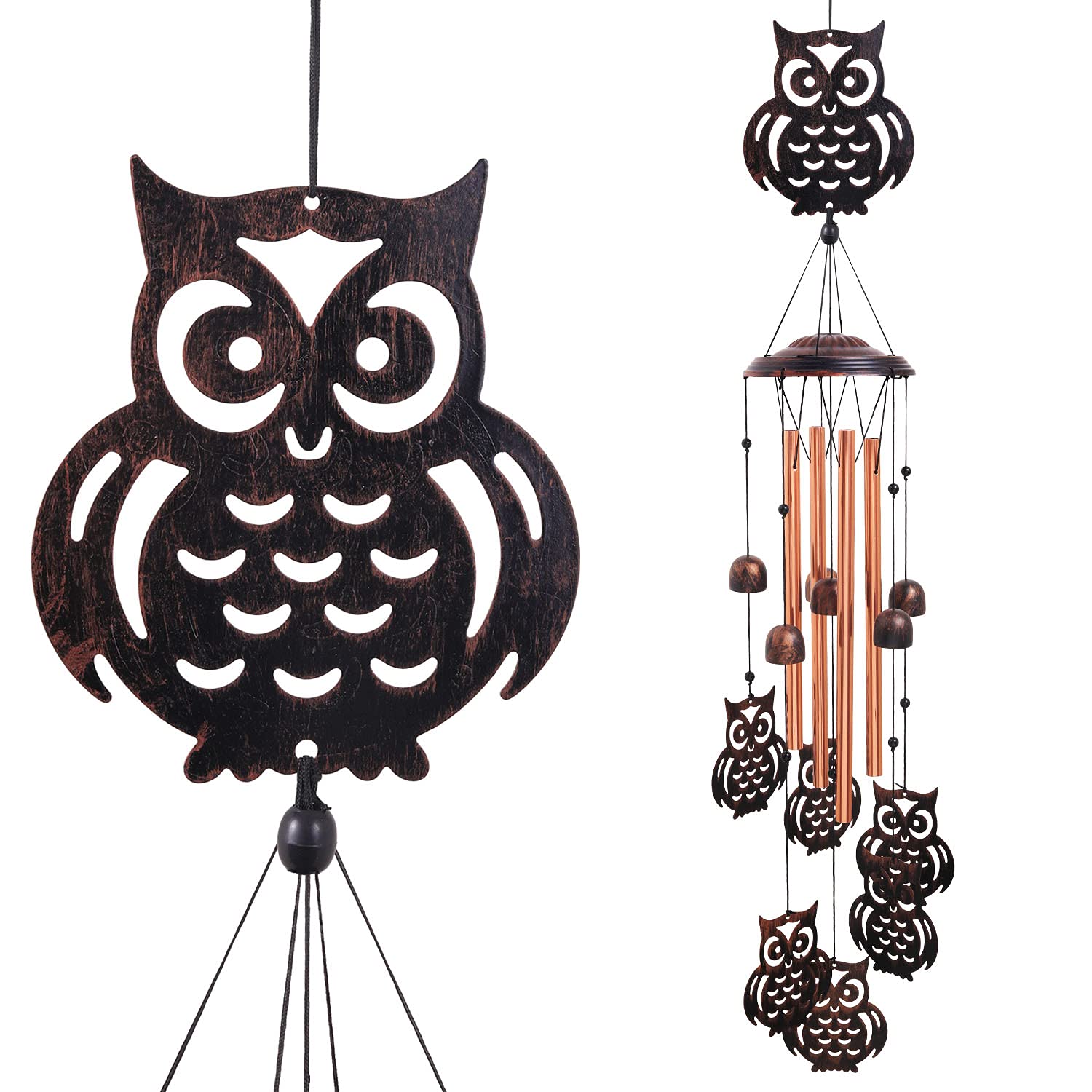 Solawindchime Owl Wind Chimes Outdoor, Owl Memorial Wind Chime, Owl Gift Wind Chime, Owl Wind Bell, Owl Gifts for Women, Wind Chime for Home, Garden, Indoor, Outdoor Decoration, Garden Owl Wind Chimes