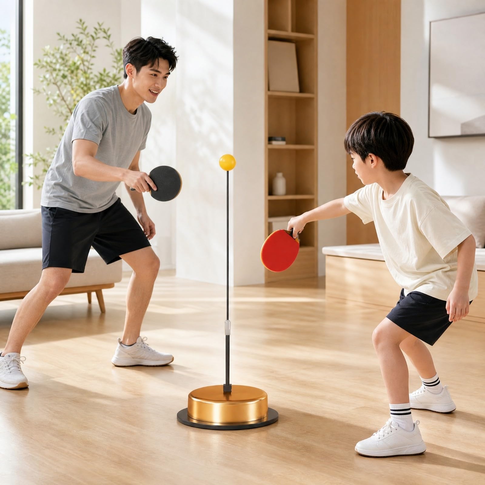 Set Pong Autoportante Attrezzo Sportivo Antiscivolo Attrezzatura Sportiva per namento Indoor Solitario, Spazi Attività Famiglia