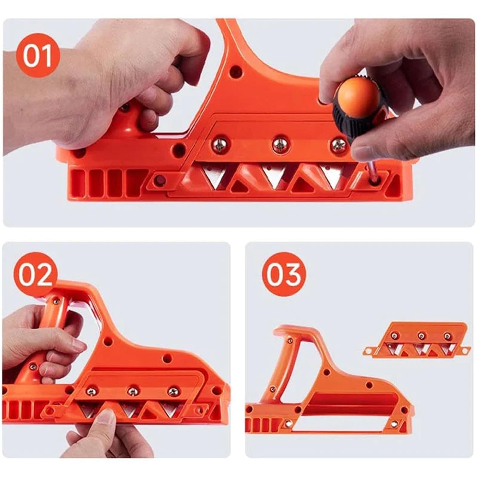Hand Planer Gypsum Board Cutting Tool, Flat Curved Blade Cutting Tool Woodworking Planer Drywall Edge Chamfering Tool. (Orange,45°)