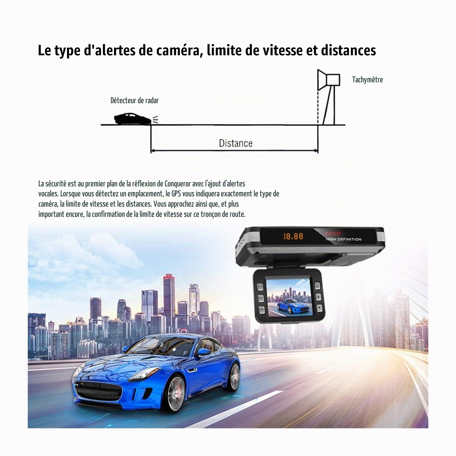 Radar de Voiture DVR 9V ~ 24V 2 en 1 détecteur Anti Radar enregistreur de Conduite caméra vidéo détection de Flux Dash Cam détecteur de Voiture