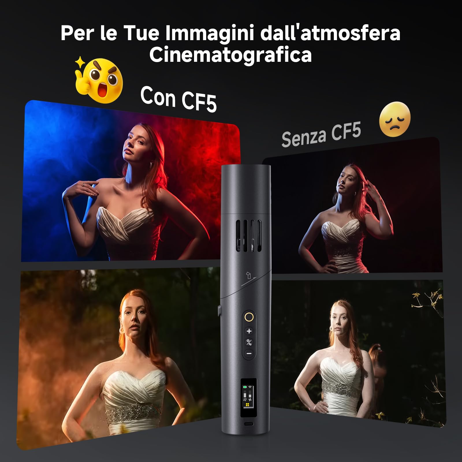 COLBOR Macchina del Fumo Ricaricabile da 40W con Telecomando, CF5 Mini Macchina per Nebbia Portatile con Ventilatore RGB per Fotografia, Feste al chiuso e all'aperto, Halloween, Cosplay