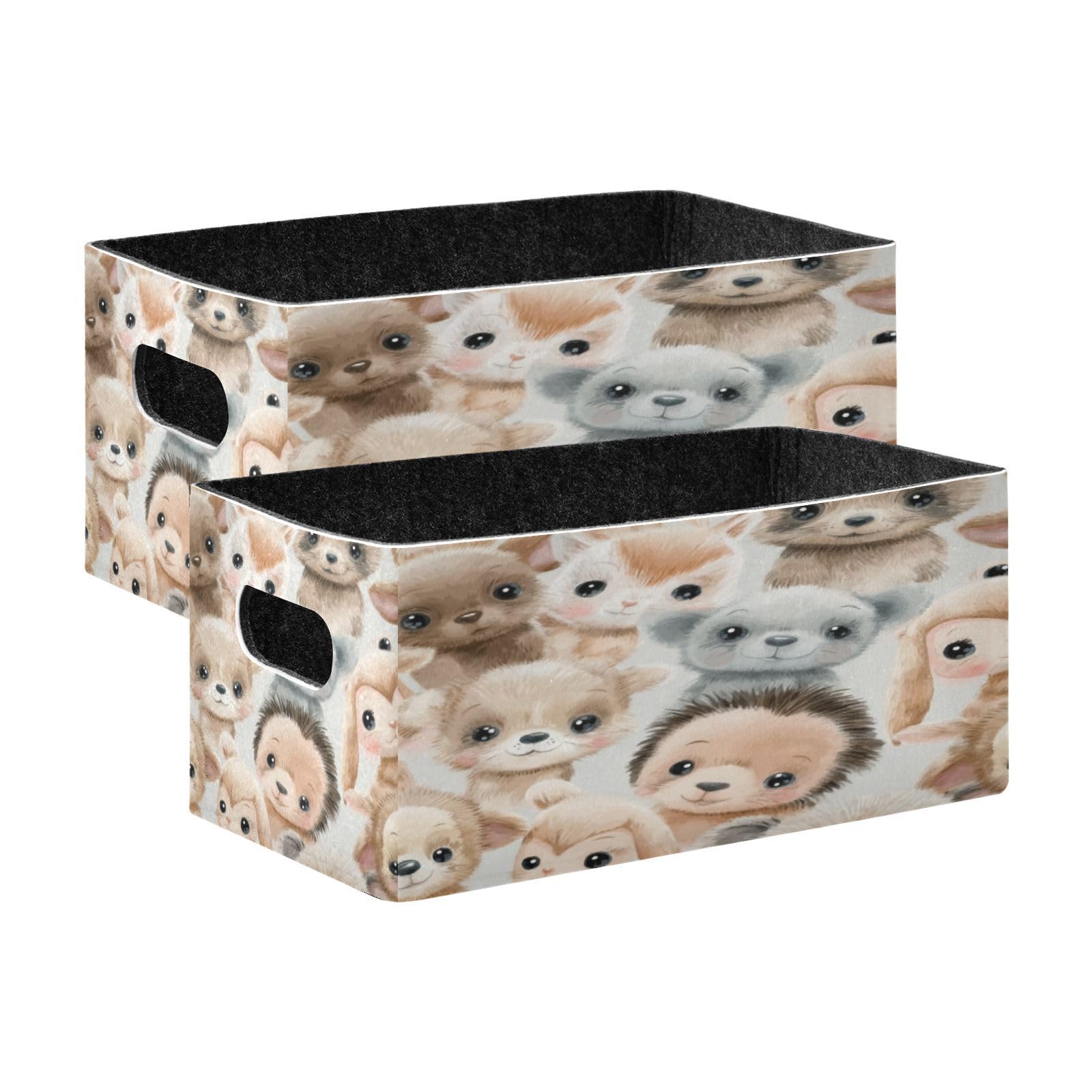 Panier de rangement pliable lot de 2 bacs en tissu solide