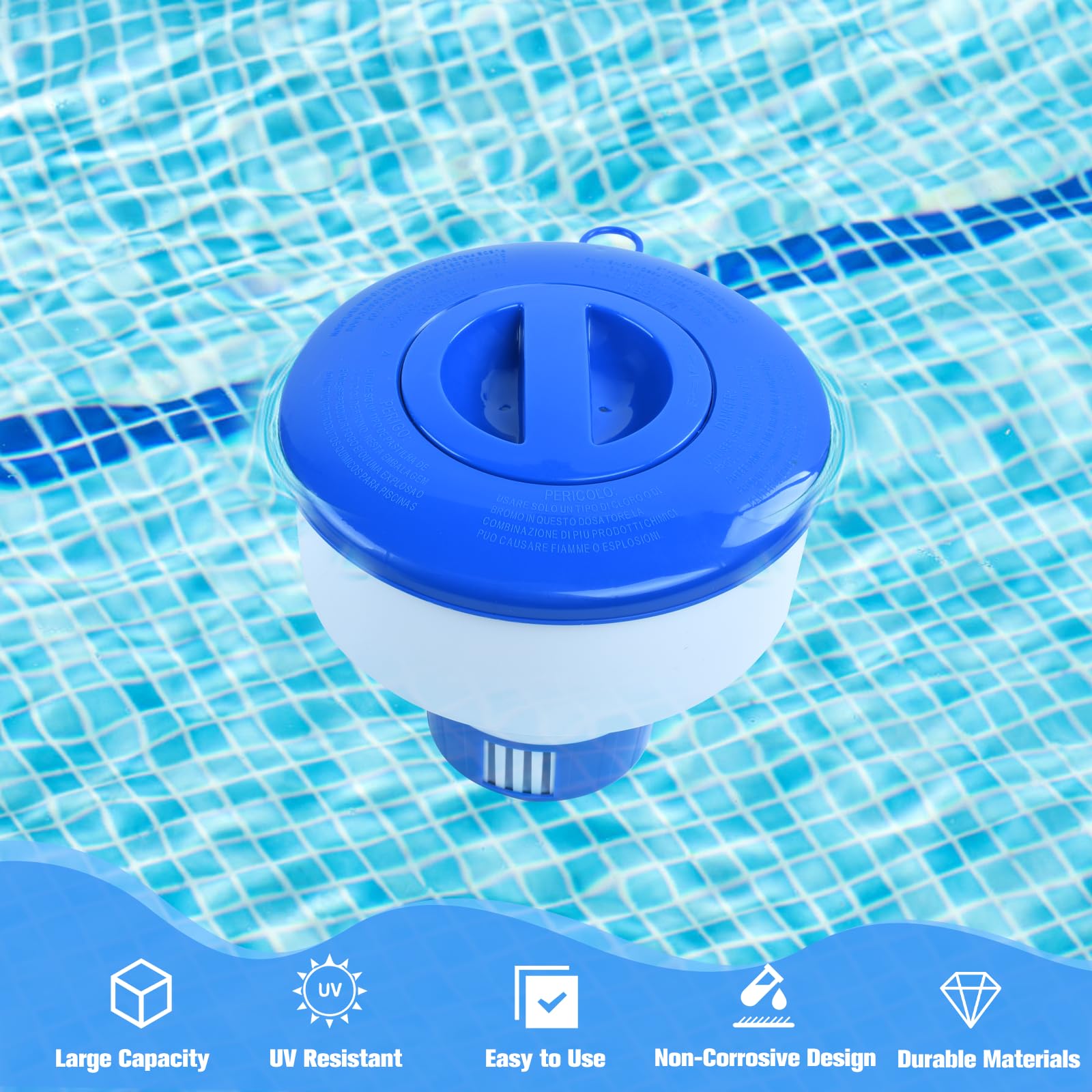 7" Distributeur de Chlore Flottant, Diffuseur Chlore Piscine, Distributeur de Chlore pour Piscine, Distributeur Flottant, Diffuseur de Chlore pour Piscine/Spa/Fontaines