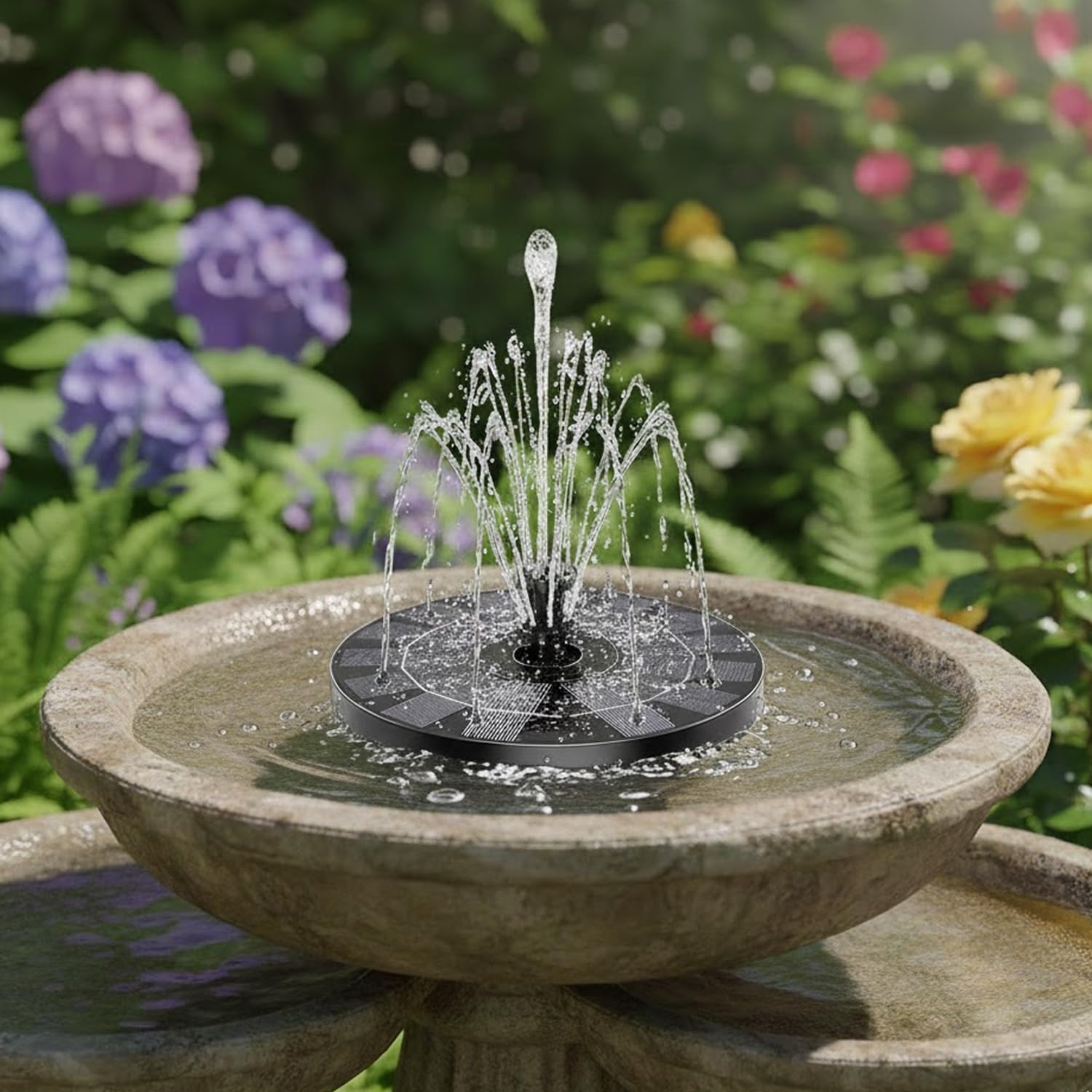 Oblivion Solar Fountain Pump, Solar-Powered Water Multi-Spray Garden Feature for Outdoor Pond, Bird Bath, Floating with Multiple Spray Heads – Aerator Patio Kit (1Pc)-image-28