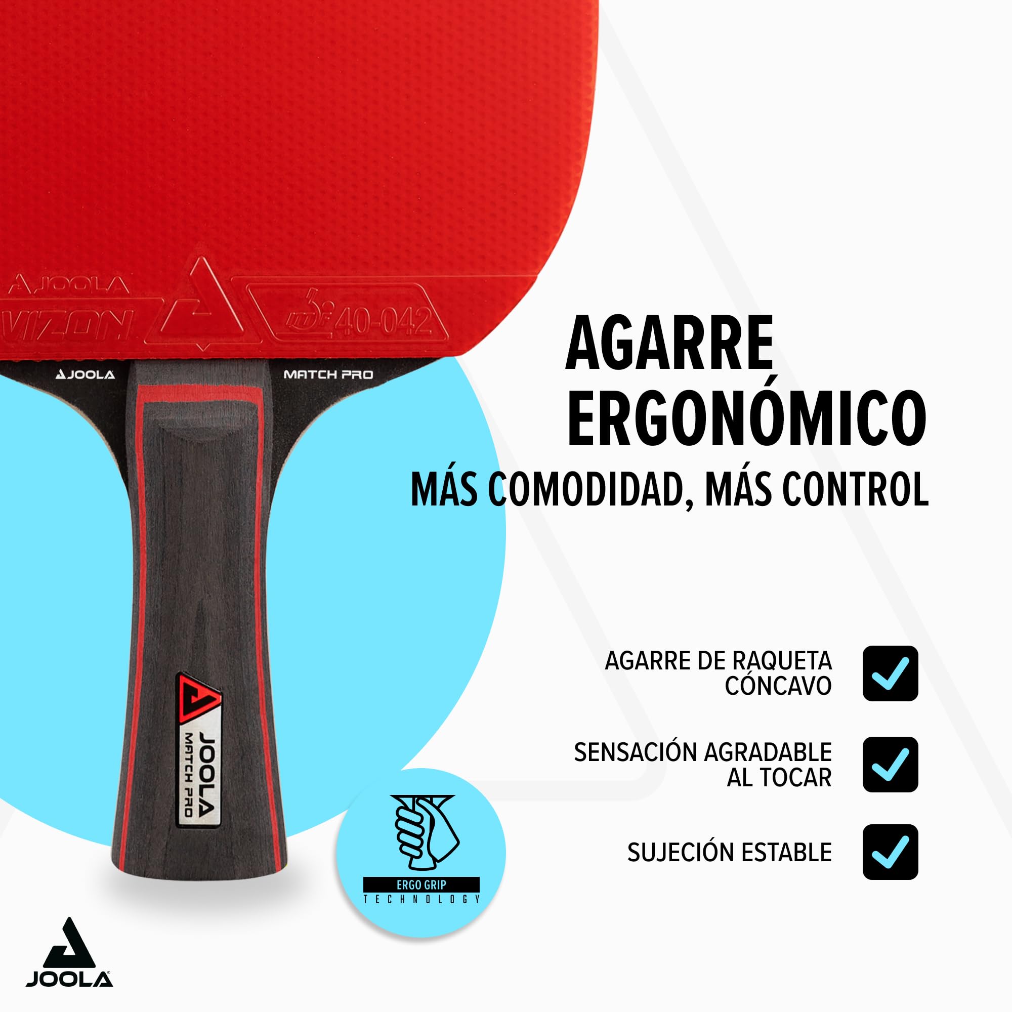 JOOLA Raqueta de Tenis de Mesa Match Pro ITTF aprobada, 4 Estrellas, Negro/Rojo, 1,8 mm de Grosor de Esponja