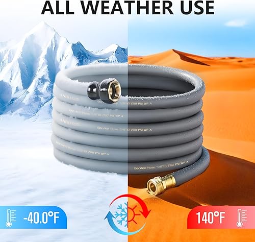 Miniatura 4 de Manguera de jardín de 58 pulgadas x 100 pies  Manguera de agua flexible sin torceduras de 600 PSI de presión de estallido, ligera y duradera para
