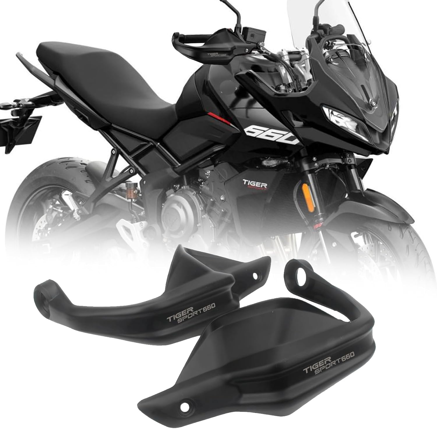 For Tiger Sport 660 2025 motorcycle hand guard hand guard windshield Handle both hands windproof tiger sport 660 2021-2026+ Motorcycle Accessories (A pure black set)
