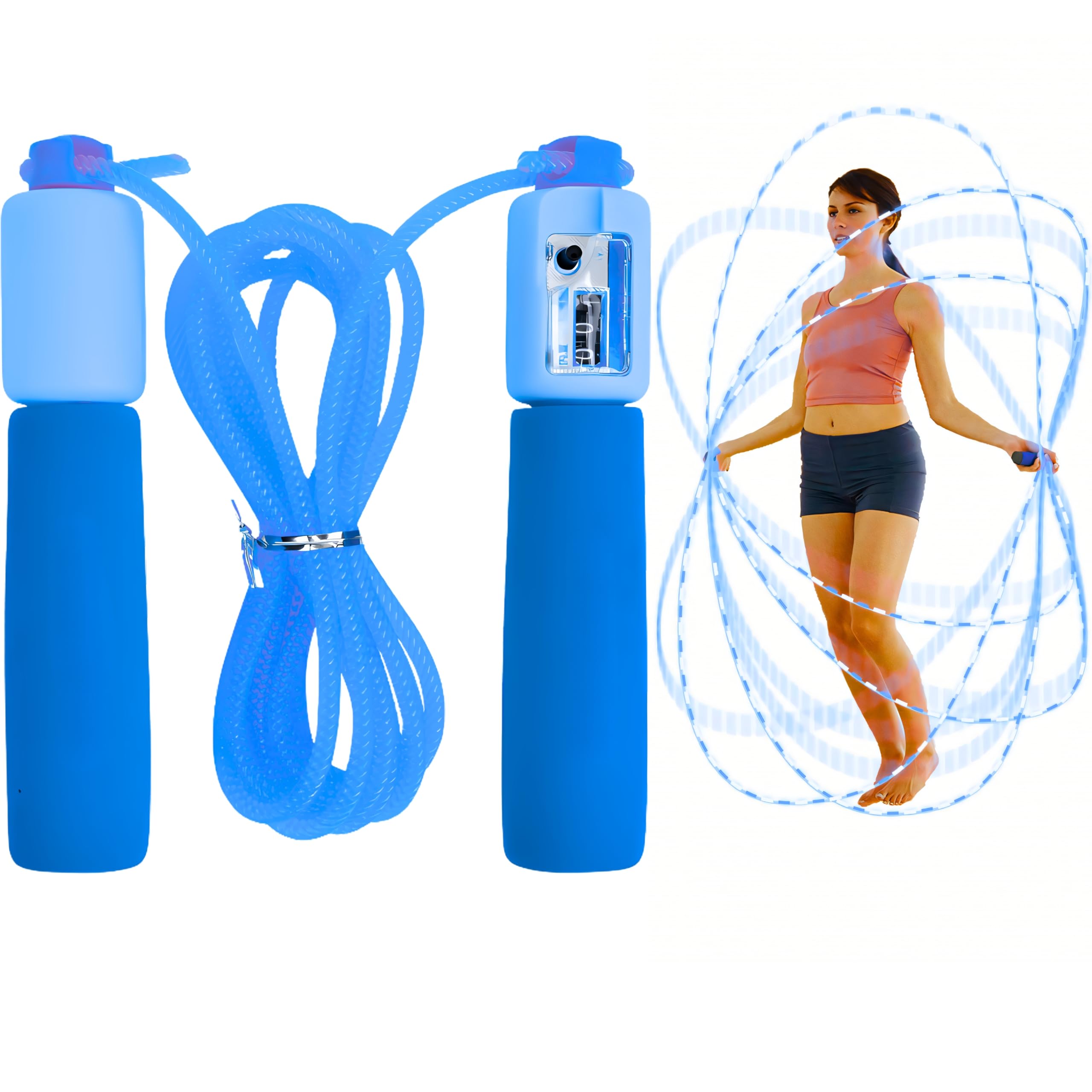 SGM 9301 Jump Rope,Number Counter Fitness Lose Weight Adjustable Skipping Jump Rope for Men Women and Kids (Blue)