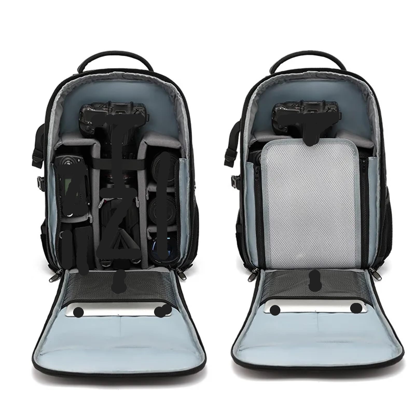 Bolsa para Cámara Mochila for cámara Impermeable de Gran Capacidad for fotografía Multifuncional al Aire Libre Adecuada(Black)