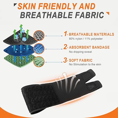 Miniatura 5 de 2 férulas para dedos (sin soporte metálico)  Mangas de neopreno de compresión ajustables para dedos para artritis, tendinitis y alivio del dolor,