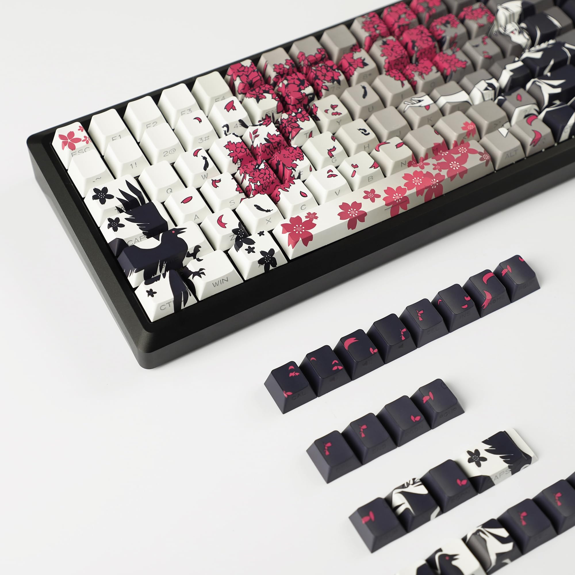 ※sakuratata Amazon.com: YMDK 131 Raven Sakura Keycap Cherry Profile Double