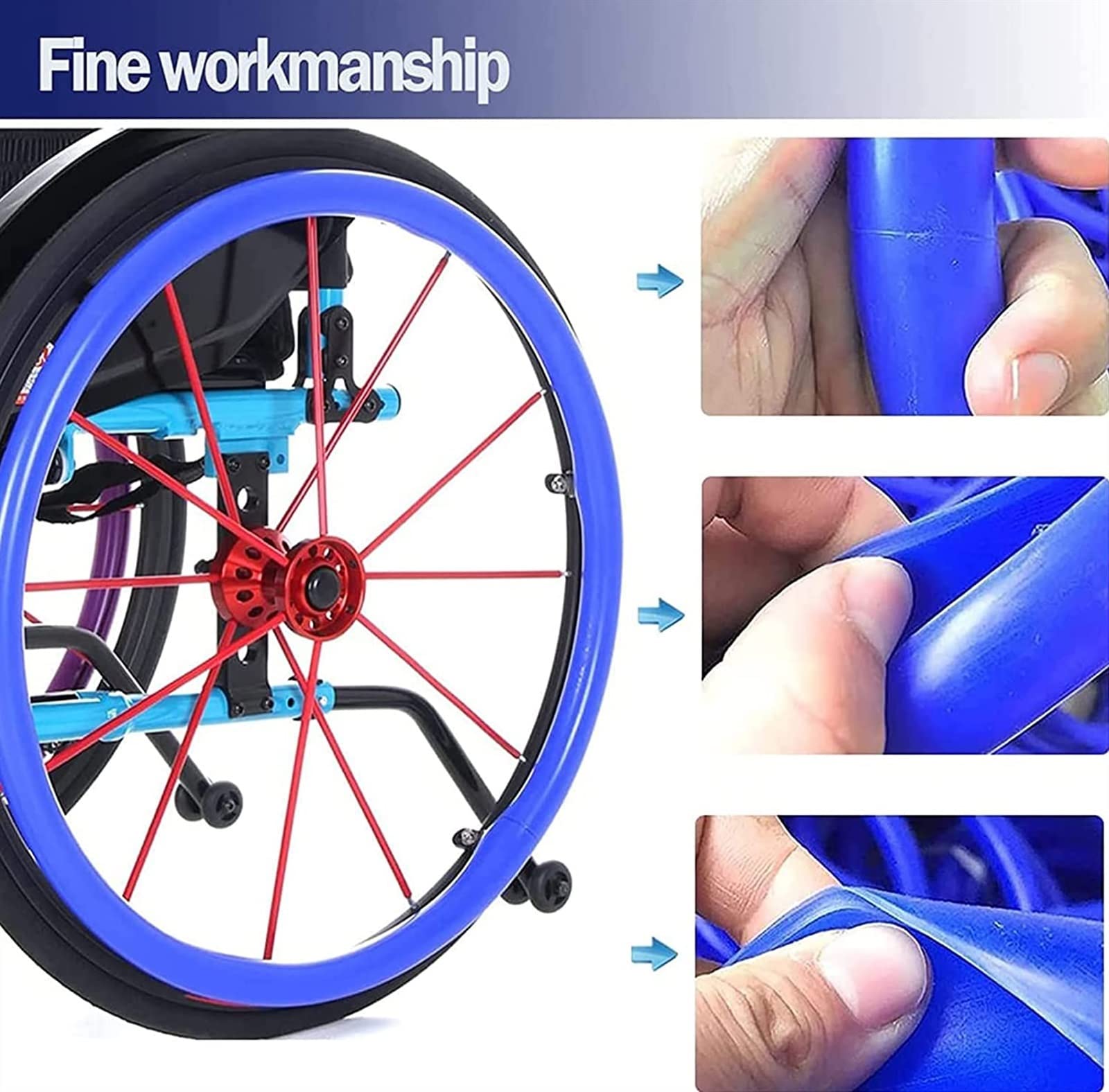Rollstuhlabdeckung 24 Zoll/22 Zoll Rollstuhl-Schiebefelgenabdeckungen 1 Paar rutschfeste, verschleißfeste Handschiebeabdeckung Rollstuhl-Hinterrad-Rollstuhlzubehör (Color : 006, Größe : 24in)