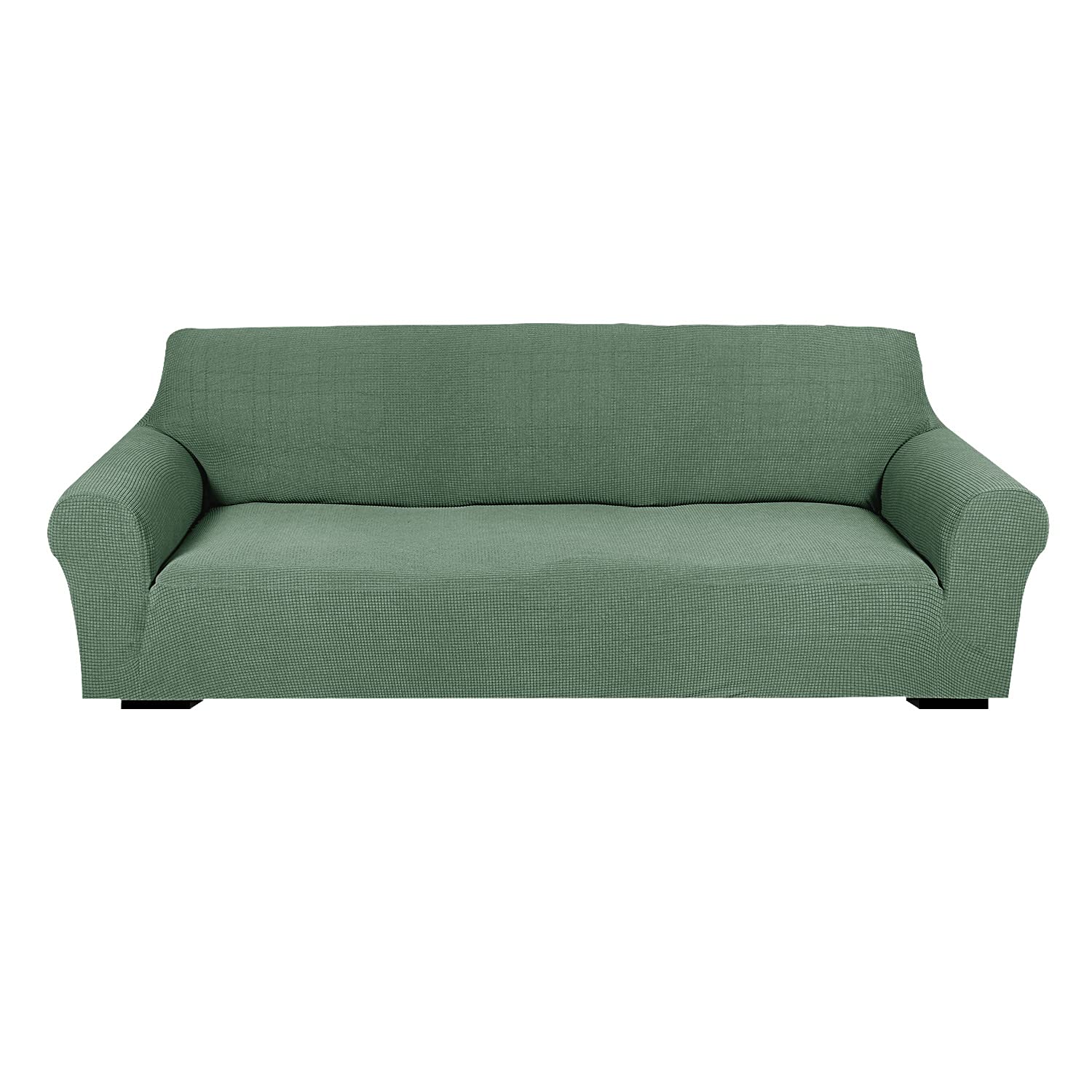 Housse de canapé extensible imperméable 4 places vert jacquard