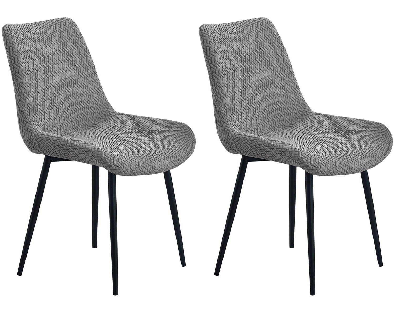 YOPOIY Shell Chair Covers Set of 6 4 2, High Stretch Curved Back Dining Chair Slipcovers, Mid Century Modern Armless Accent Side Chair Furniture Protector (grey,2 PCS)